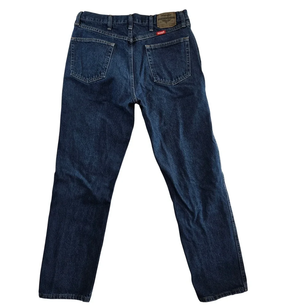 Wrangler Premium Quality Dark Wash Regular Fit‎ Heavy Jeans Mens 36x34 (33.5)